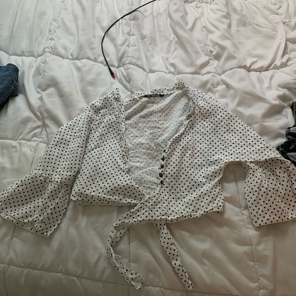 Zara polka dot top
